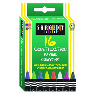 Picture of 16ct construction paper crayon  standard size peggable box