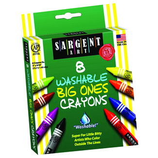 Picture of 8ct washable crayon big ones  peggable box