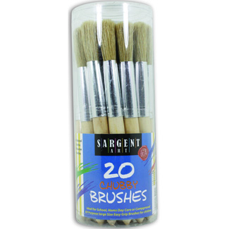 Picture of 20ct jumbo brushes wooden handles  in canister
