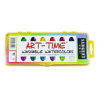 Picture of 16 art time semi moist washable  colors w/ brush