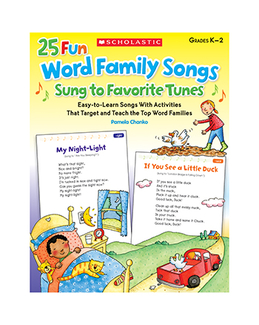 Picture of 25 fun word family songs sung to  favorite tunes
