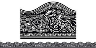 Picture of Black bandana scalloped trimmers