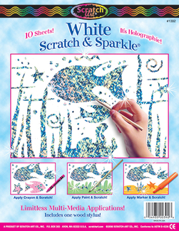 Picture of Scratch & sparkle soft-scratch  glitter board 10 shts/pkg white
