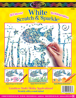 Picture of Scratch & sparkle soft-scratch  glitter board 30 shts/pkg white
