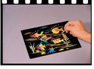 Picture of Scratch-art board 10 sht multi  color soft-scratch board