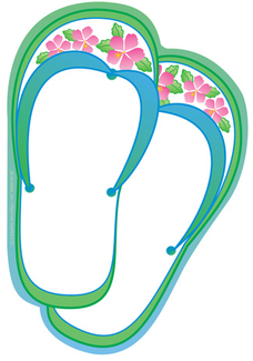 Picture of Creative shapes notepad flip flops  large