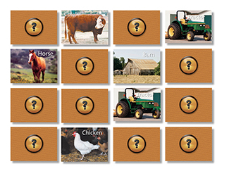 Picture of On the farm photographic memory  matching game