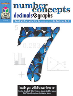 Picture of Middle school math collection  number concepts decimals & graphs