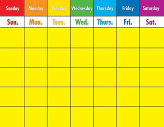 Picture of Colorful calendar laminated  chartlet