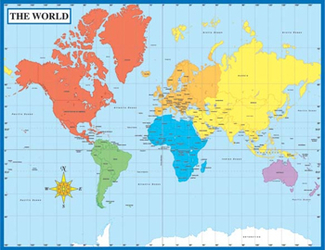 Picture of Map of the world laminated chartlet  17x22
