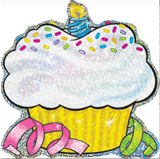 Picture of Sparkle accents 24/pk birthday  cupcakes 5 x 5