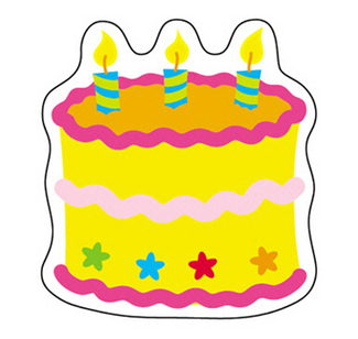 Picture of Mini accents birthday cake 36pk 3in