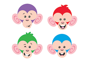 Picture of Monkey mischief friendly faces mini  accents variety pack