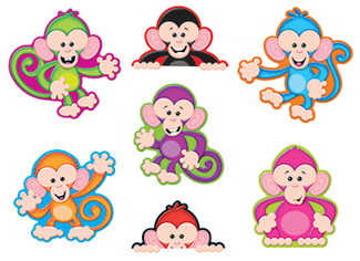 Picture of Color monkeys accents standard size  variety pack