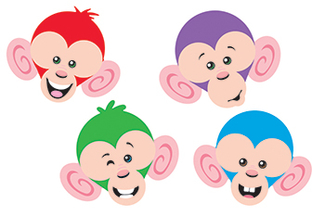 Picture of Monkey mischief friendly faces  accents variety pack