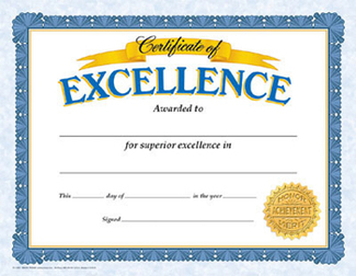 Picture of Certificate of excellence 30/pk