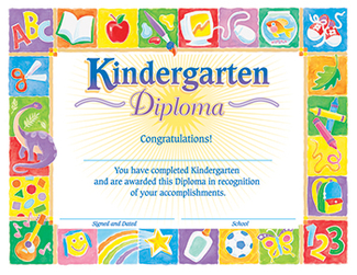 Picture of Classic diploma kindergarten 30/pk  8-1/2 x 11