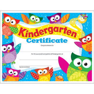 Picture of Kindergarten certificate owl stars