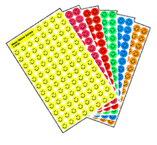 Picture of Superspots stickers neon 2500/pk  smiles