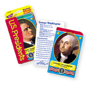 Picture of Pocket flash cards presidents 56-pk  3 x 5 two-sided cards
