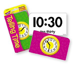 Picture of Pocket flash cards telling time  56/pk 3 x 5 two-sided cards