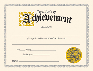 Picture of Certificate of achievement 30/pk  classic 8-1/2 x 11