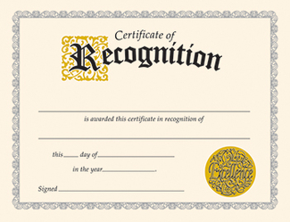 Picture of Certificate of recognition 30/pk  classic 8-1/2 x 11