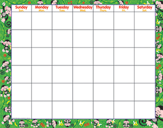 Picture of Monkey mischief wipe-off monthly  calendar grid