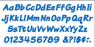 Picture of Ready letters 4 inch italic blue