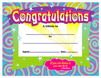 Picture of Certificate congratulations 30/pk  spirals 8-1/2 x 11