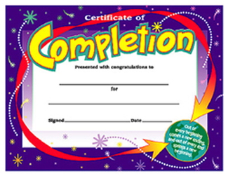 Picture of Certificate of completion 30/pk