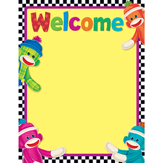 Picture of Sock monkey welcome learning chart