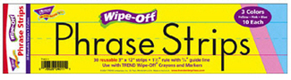 Picture of Wipe-off sentence strips multicolor  12 inch pk phrase strips