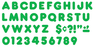 Picture of Ready letters 4in casual green  spark