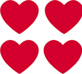 Picture of Supershapes stickers red hearts