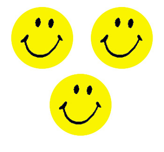 Picture of Sticker neon yellow smiles  superspots