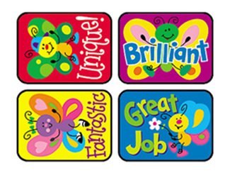 Picture of Applause stickers bright 100/pk  butterflies acid-free