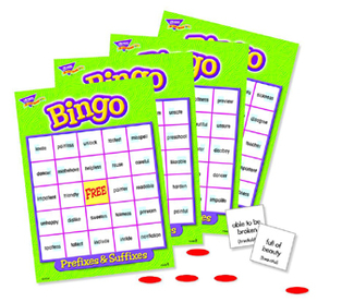 Picture of Prefixes & suffixes bingo game