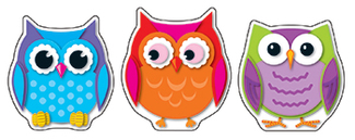 Picture of Colorful owls cut outs 36ct