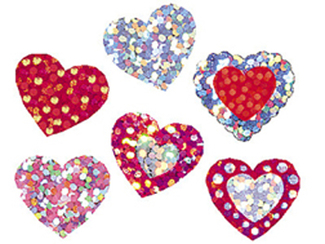 Picture of Sparkle stickers shimmering hearts