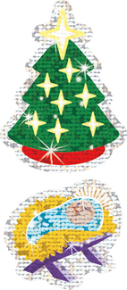 Picture of Christmas symbols sparkle stickers