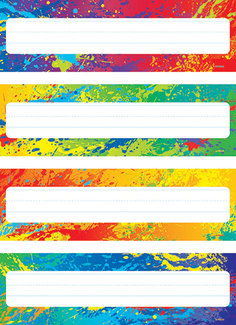 Picture of Splashy colors name plates variety  pack of 4 designs 32 plates