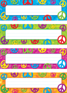 Picture of Peace signs desk toppers name  plates variety pk