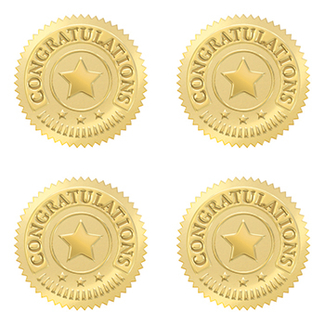 Picture of Congratulations gold award seals  32/pk
