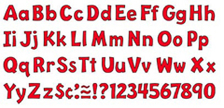 Picture of Ready letter 4 inch playful red  uppercase & lowercase combo