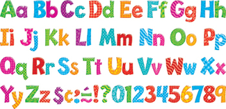 Picture of Colorful patterns 4in playful combo  ready letters