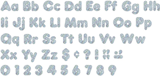 Picture of Silver sparkle 4in casual combo  ready letters