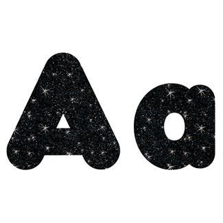 Picture of Black sparkle 4in combo pack  uppercase lowercase