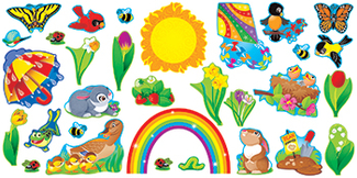 Picture of Bulletin board set spring things