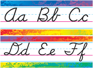 Picture of Splashy colors alphabet line modern  cursive bb set